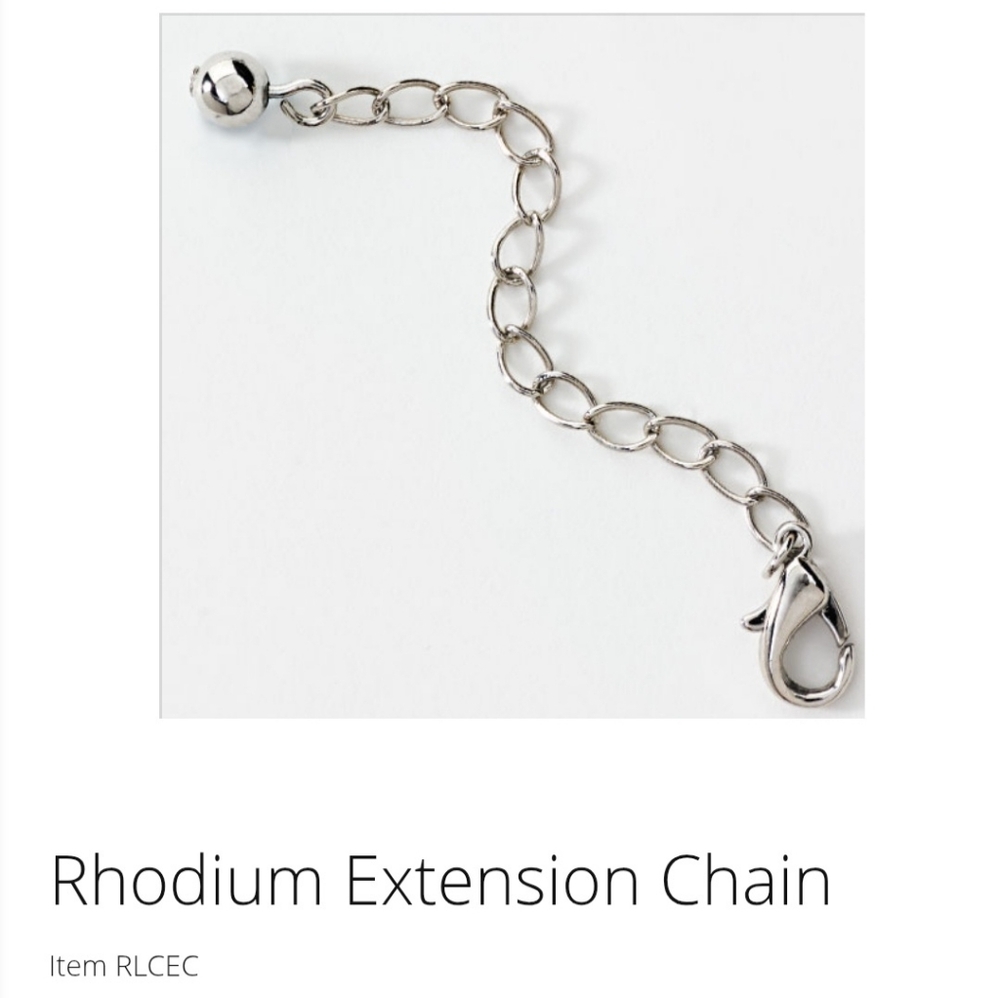 Touchstone Crystal Rhodium Extension Chain For Necklace New